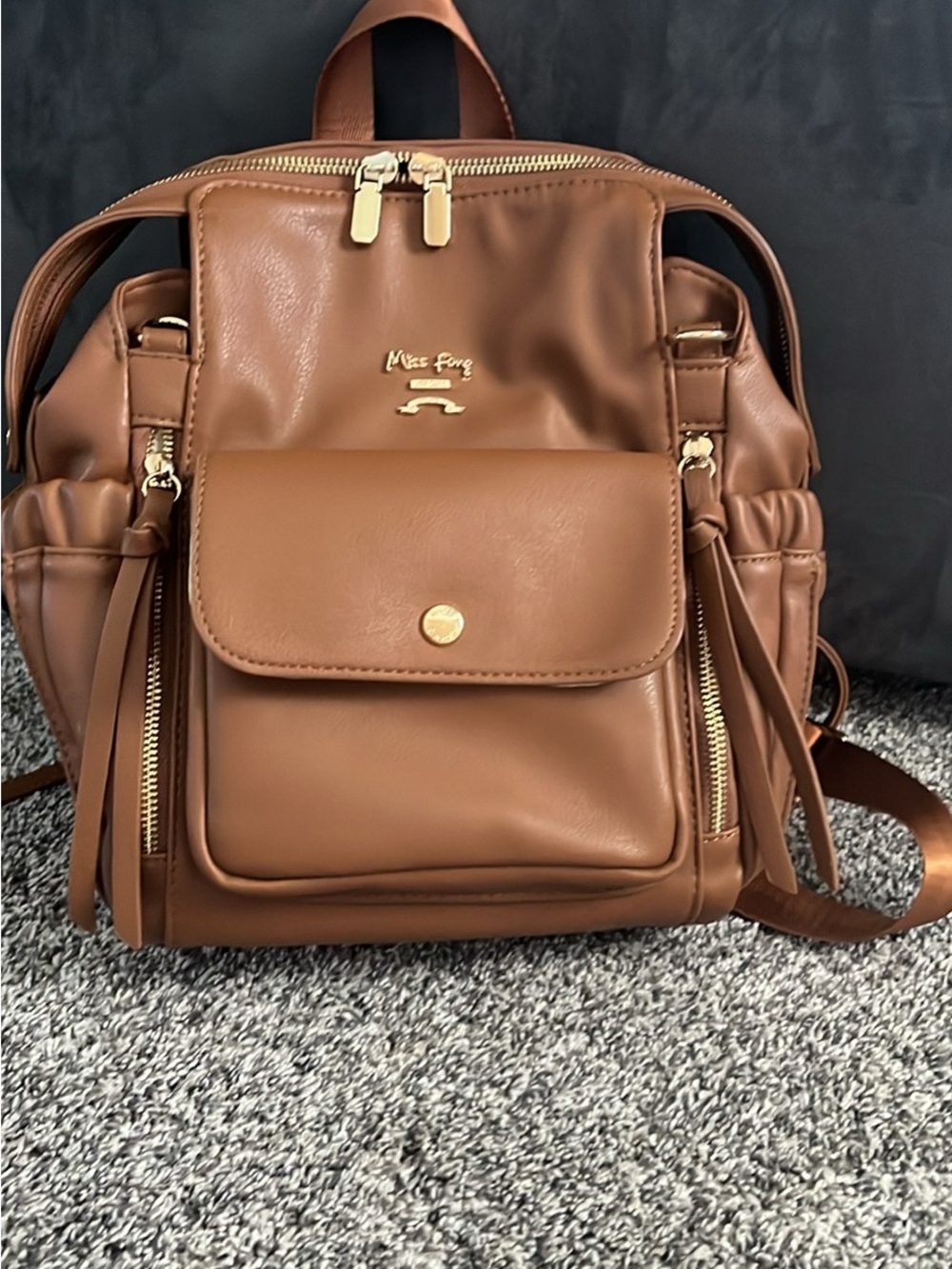 Miss Fong Diaper Bag  Backpack Cognac